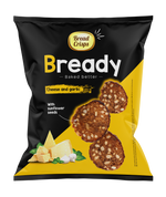 Bready tamsios duonos traškučiai sūrio ir česnako skonio, 120 g.