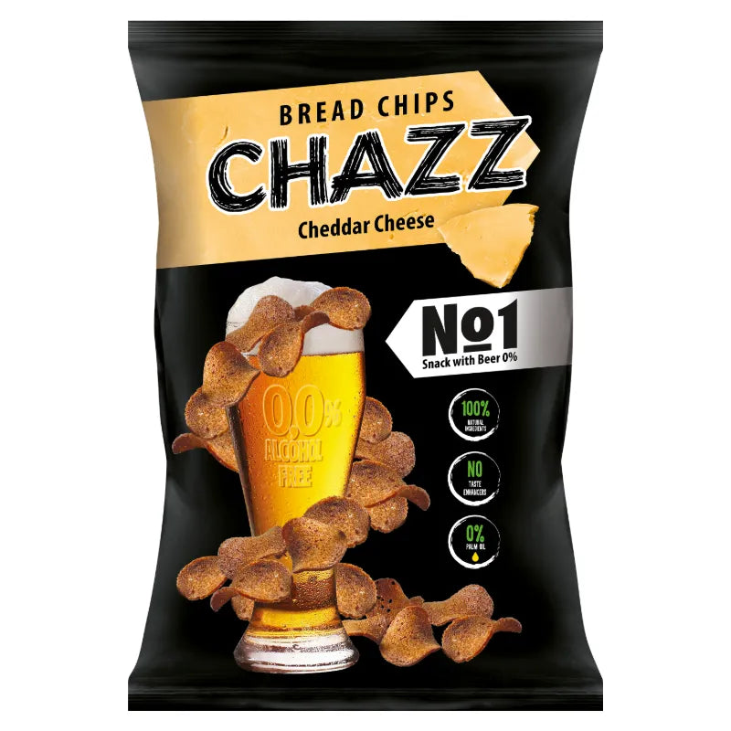 CHAZZ bread crisps with cheddar cheese, 100g. – CHAZZ CHIPS CHAZZ bread crisps with cheddar cheese, 100g. – CHAZZ CHIPS