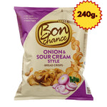 BON CHANCE bread chips with onion & sour cream flavor, 240g.