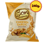 BON CHANCE bread chips with cheese and garlic flavor, 240g.