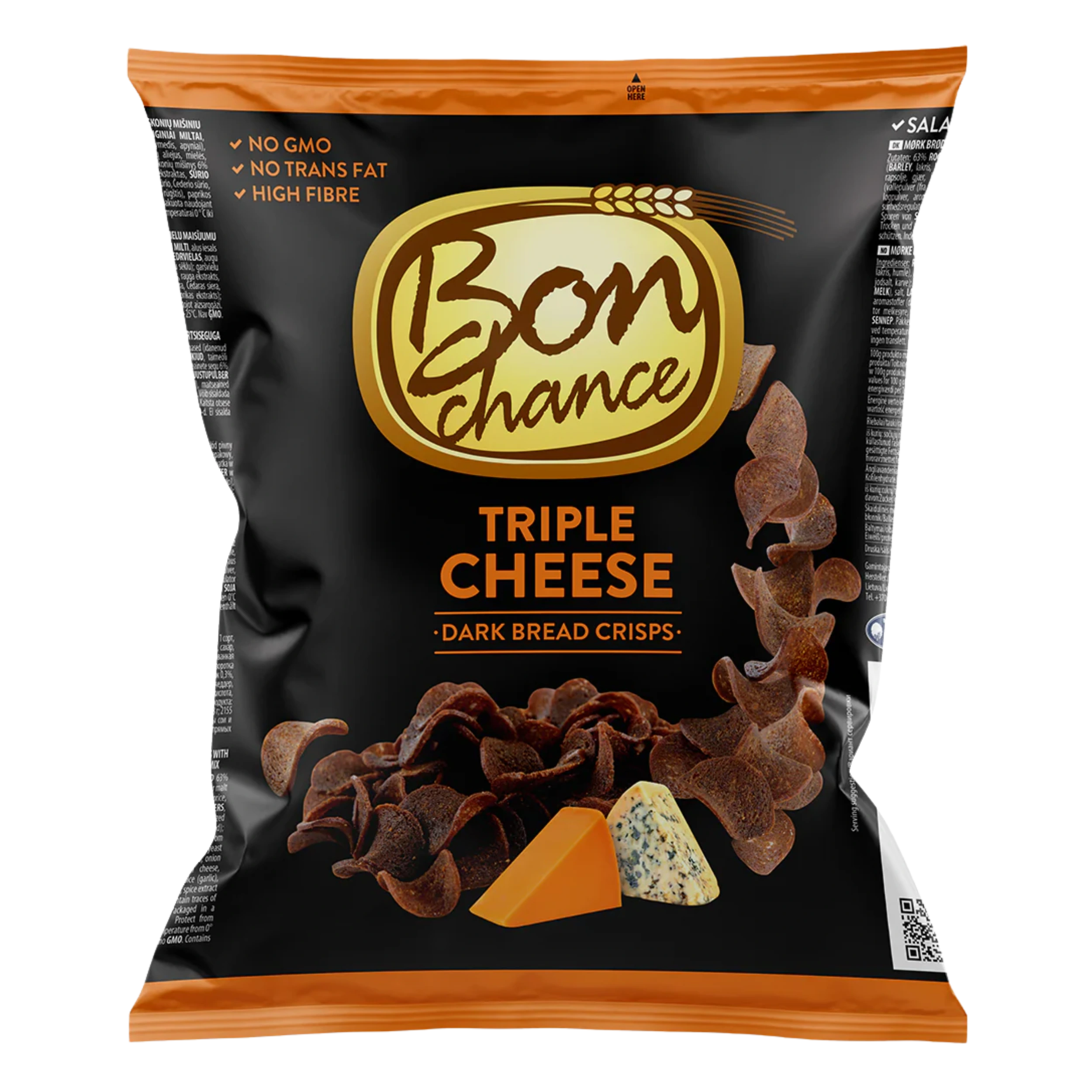 BON CHANCE dark bread chips, cheese flavor, 120g. – CHAZZ CHIPS