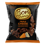 BON CHANCE dark bread chips, cheese flavor, 120g.
