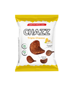 CHAZZ black bread chips, three cheese flavor, 100g.