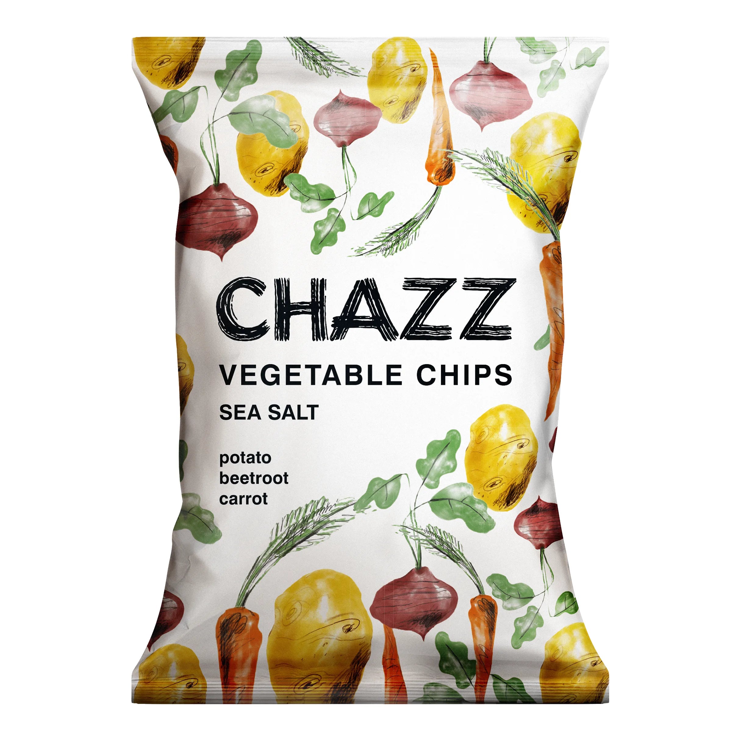 CHAZZ HAND COOKED Vegetable chips with sea salt, 75g. – CHAZZ CHIPS