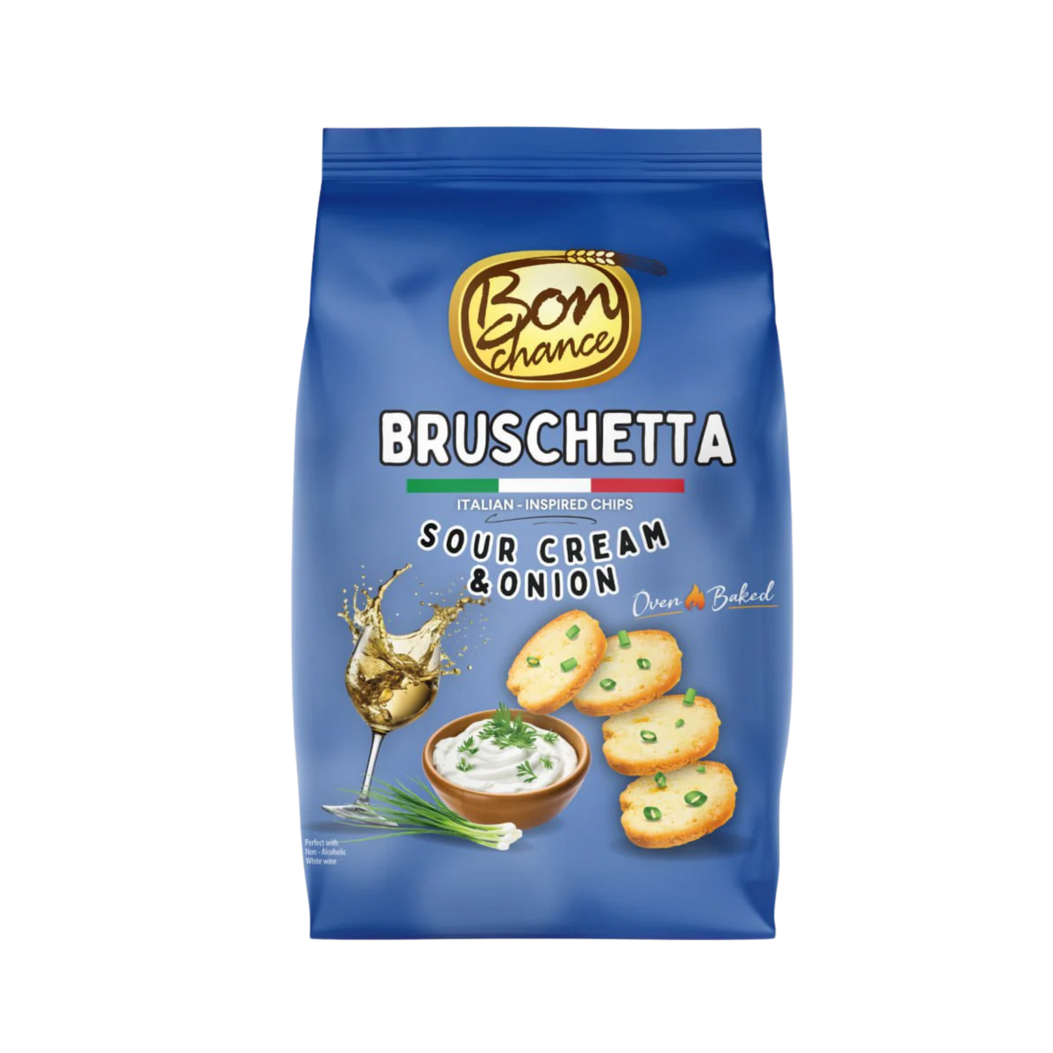 BON CHANCE bruschetta bread crisps, sour cream flavor, 70g.