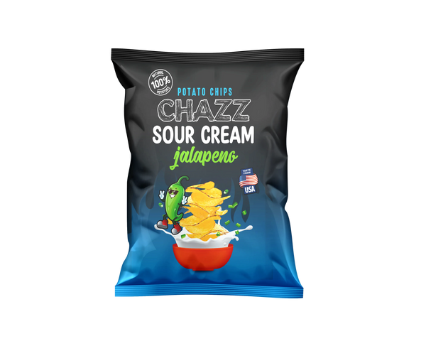 CHAZZ Potato Chips Sour Cream & Jalapeno Flavoured