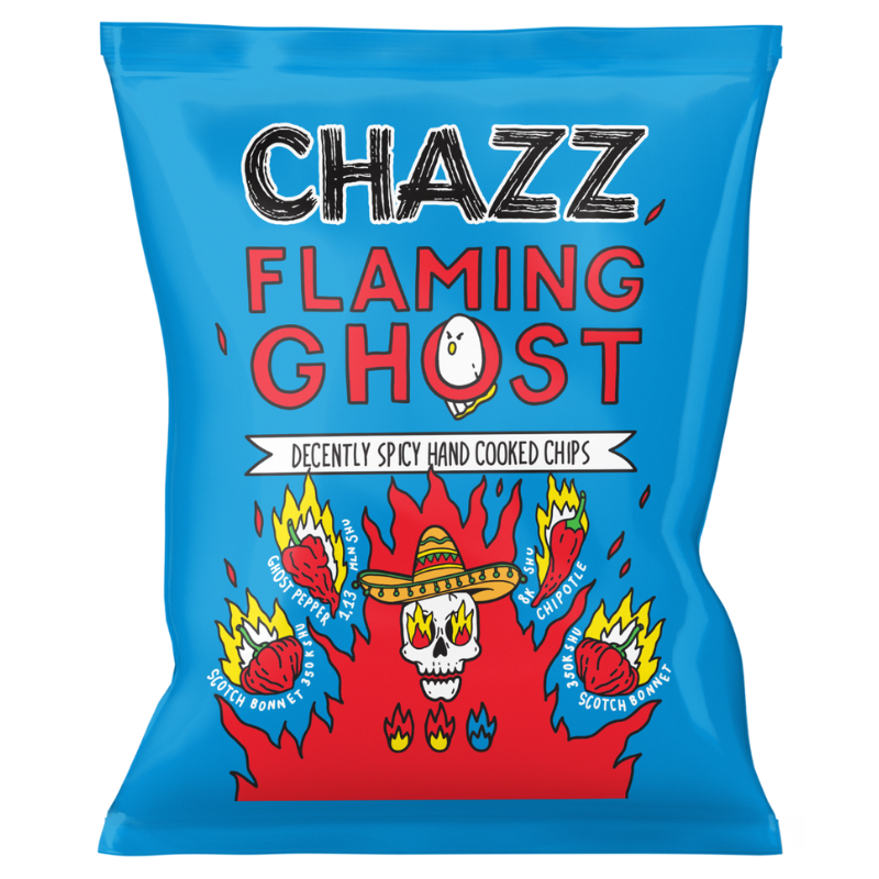 CHAZZ HAND COOKED Ghost chili flavour potato chips 