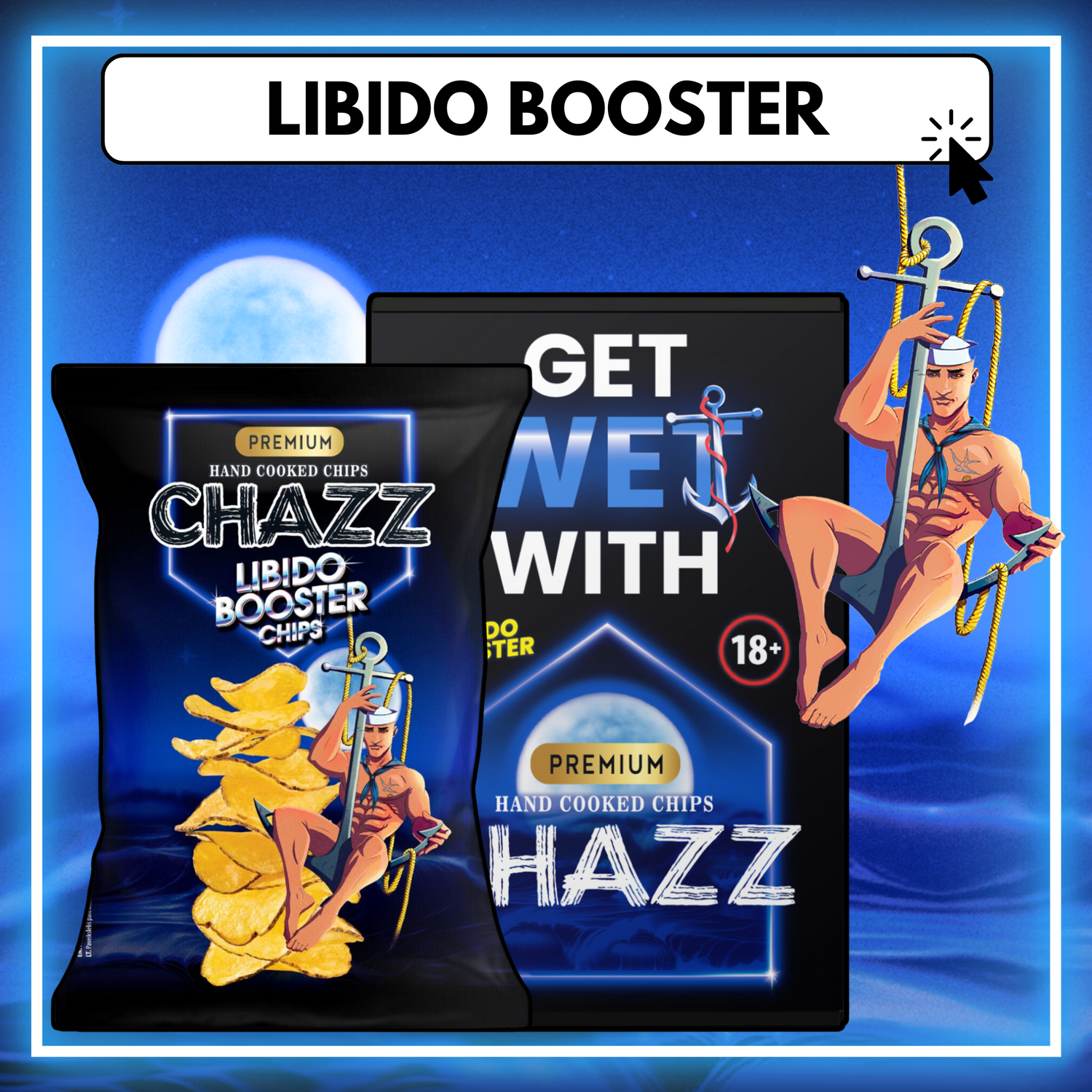 CHAZZ HAND COOKED box of Libido Booster potato chips FOR HER