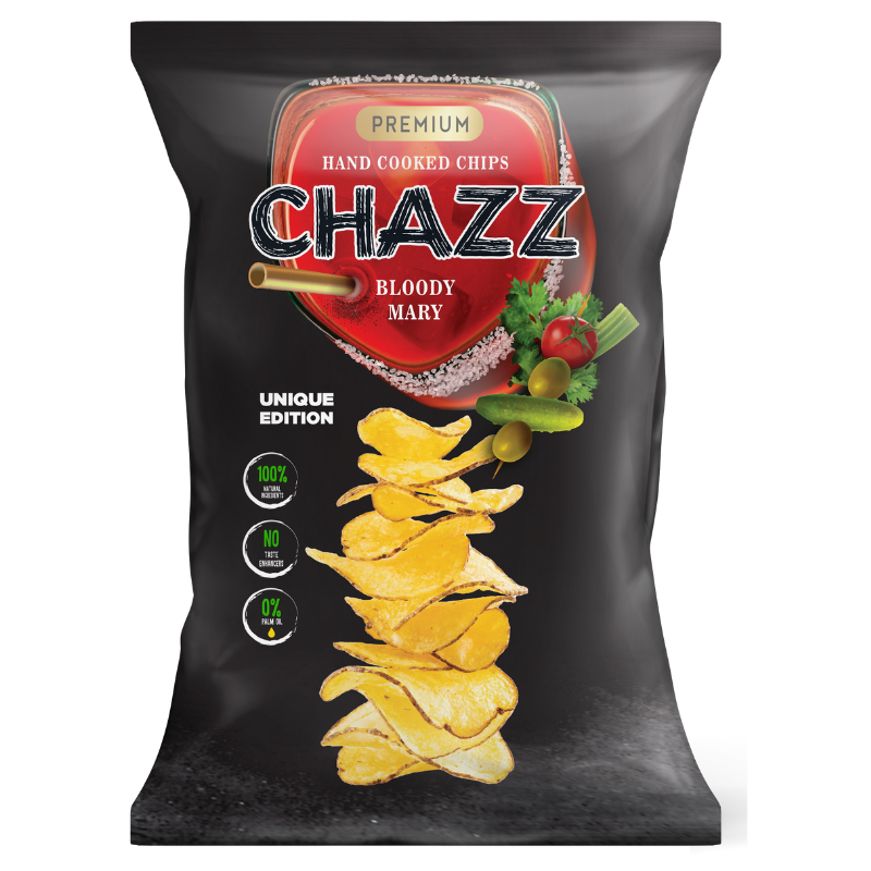 CHAZZ HAND COOKED Bloody Mary cocktail flavour potato chips 