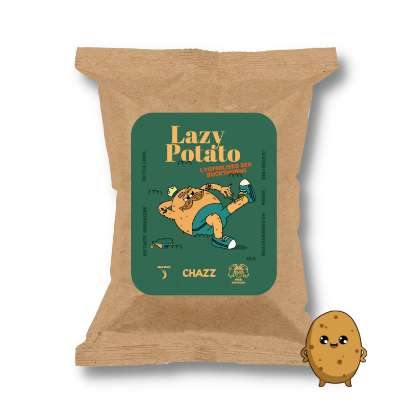 Sea buckthorn flavoured potato chips "Lazy Potato"