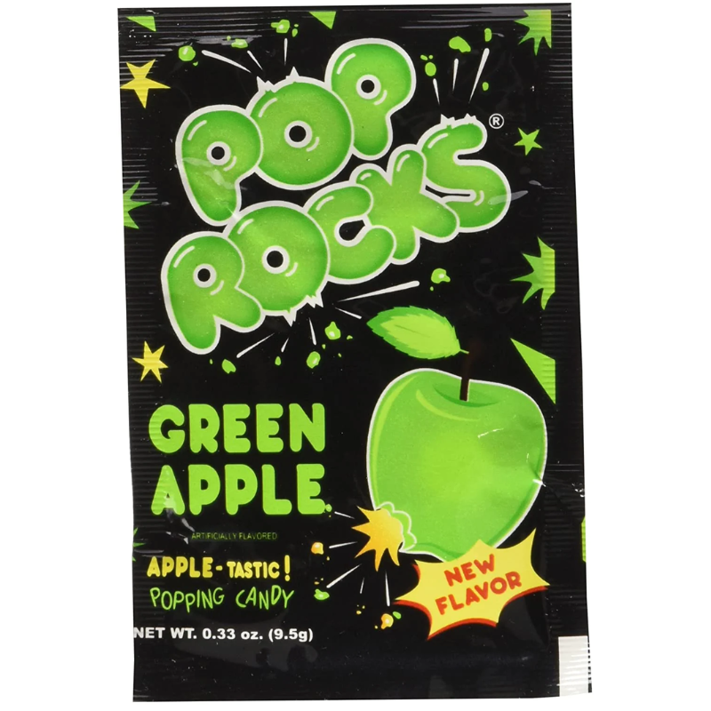 Apple-flavouured bursting candy Pop Rocks