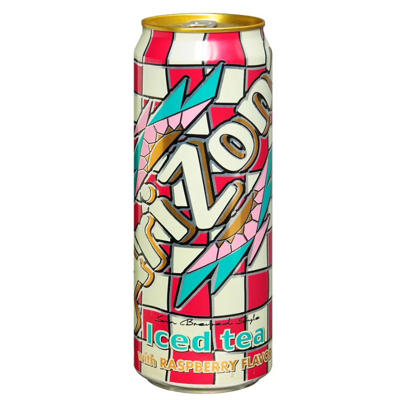 Raspberry tea flavoured soft drink ARIZONA