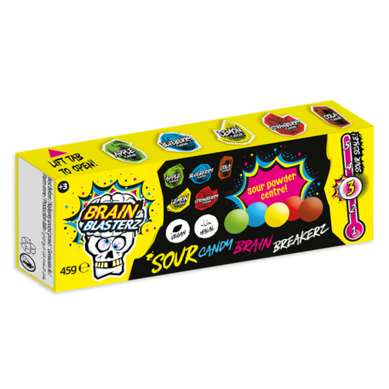 BRAIN BLASTERZ extra hard candies in various flavours