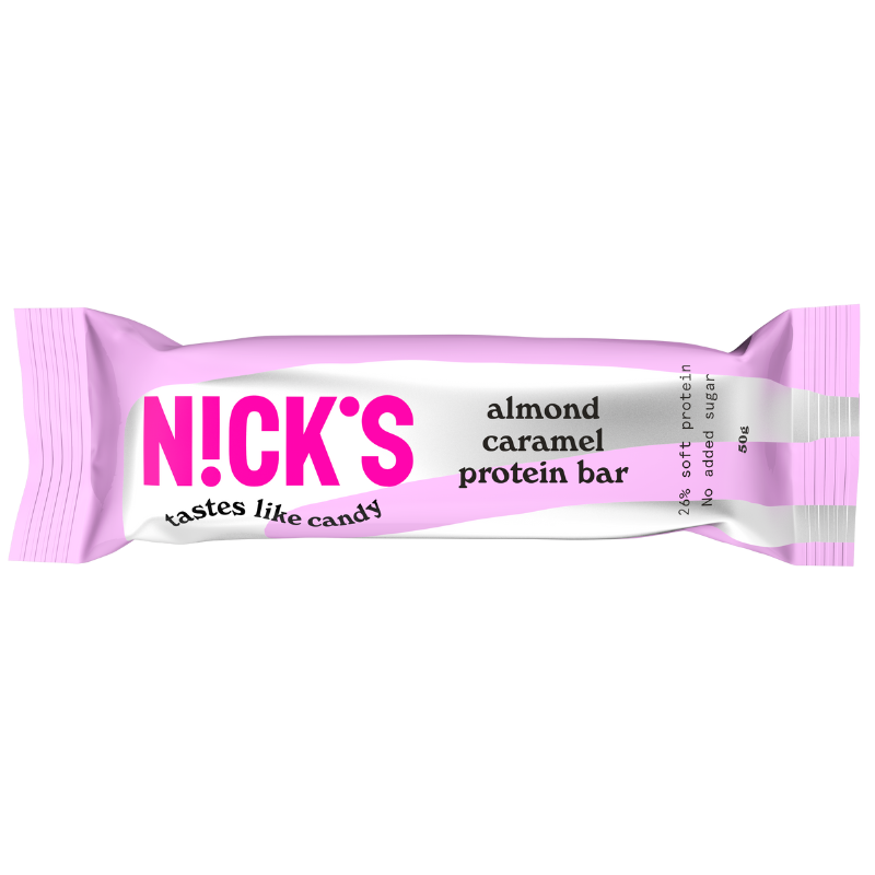 Minkštas baltyminis batonėlis “Nick’s” su migdolų riešutais