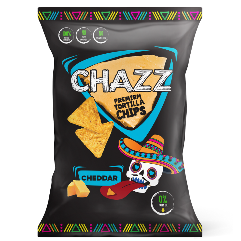 CHAZZ Cheddar cheese flavoured tortilla chips