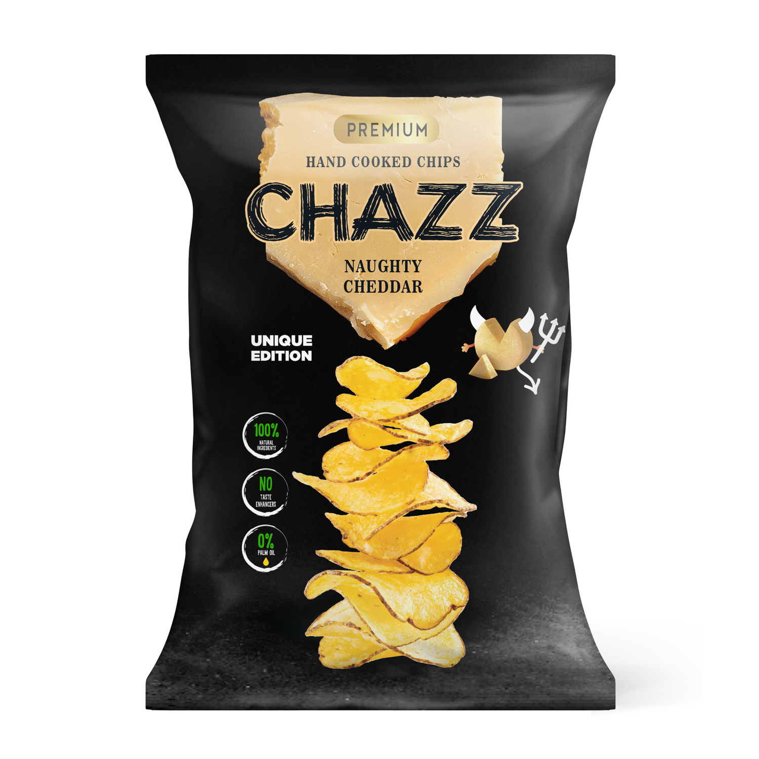 CHAZZ HAND COOKED Cheddar flavour potato chips 