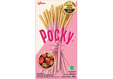 Lazdelės su braškių skonio glaistu POCKY