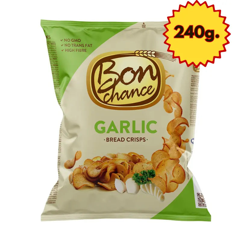 BON CHANCE bread chips with garlic flavor, 240g.