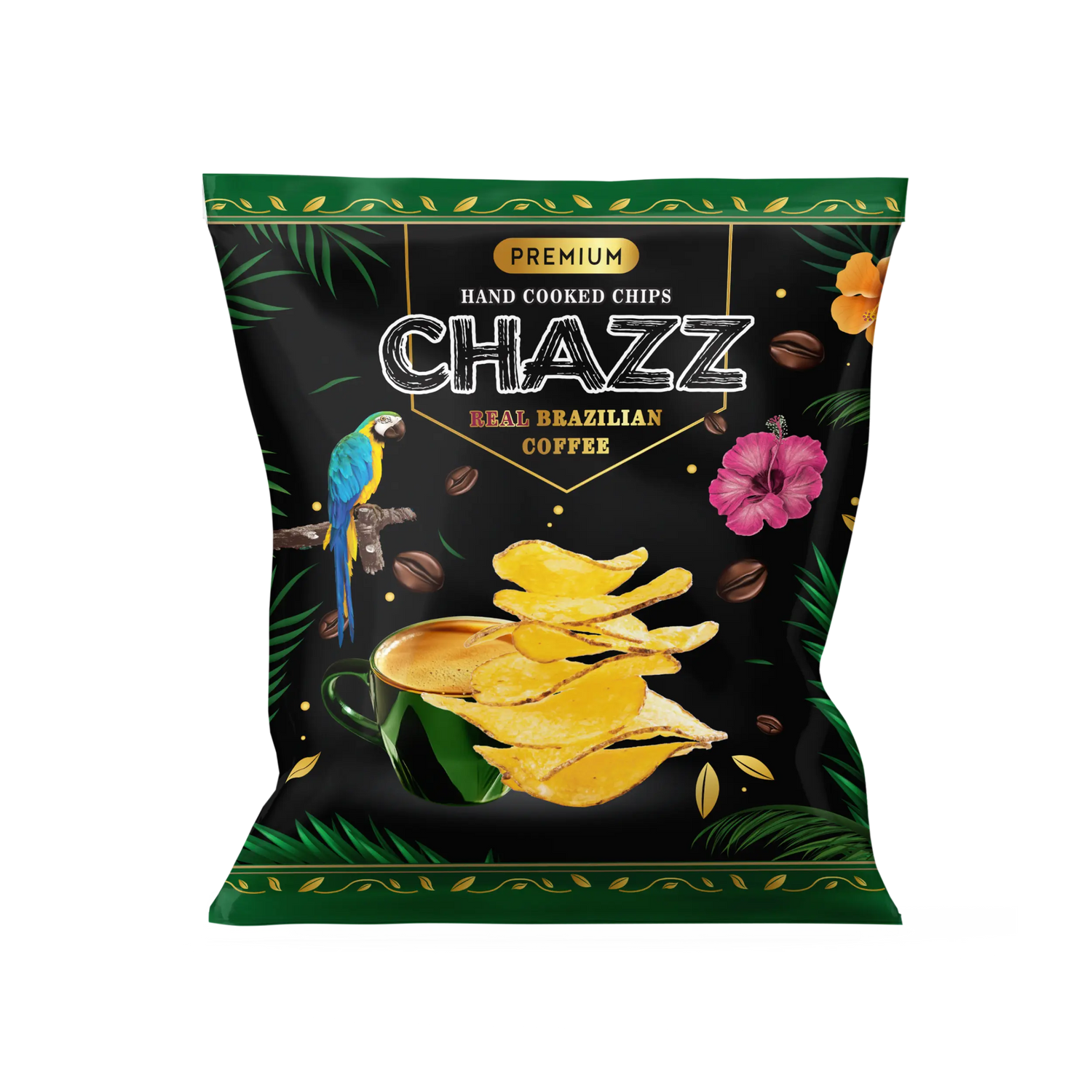 CHAZZ bulvių traškučiai su braziliška kava, 40g.