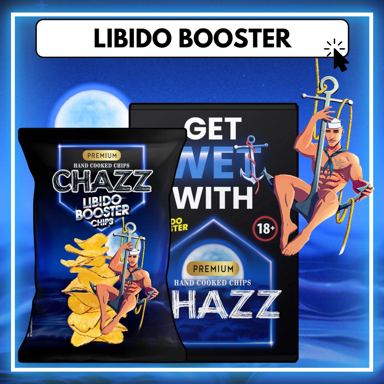 Dėžutė su Libido Booster HAND COOKED bulvių traškučiais JAM