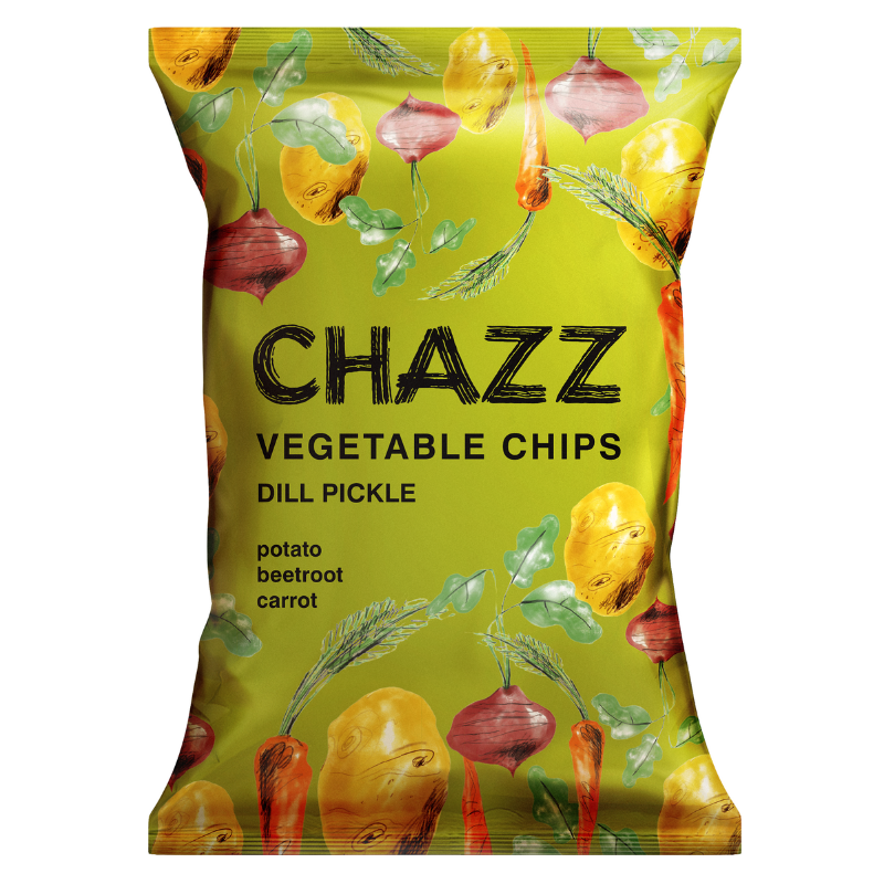 CHAZZ HAND COOKED Pickled cucumber-flavoured vegetable chips