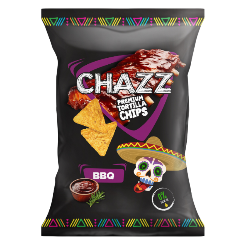 CHAZZ BBQ flavoured tortilla chips