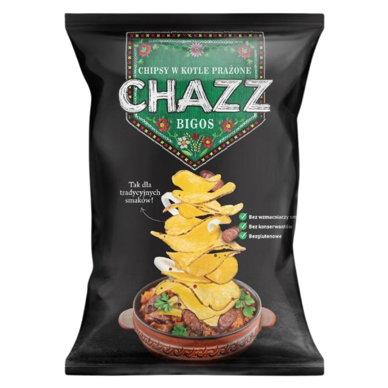 CHAZZ HAND COOKED Bigos flavour potato chips