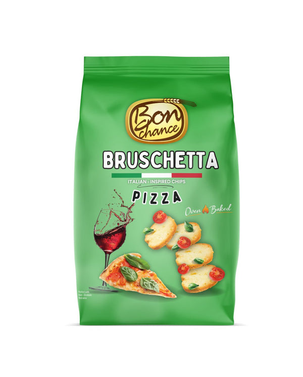 BON CHANCE bruschetta bread chips, pizza flavor, 70g.