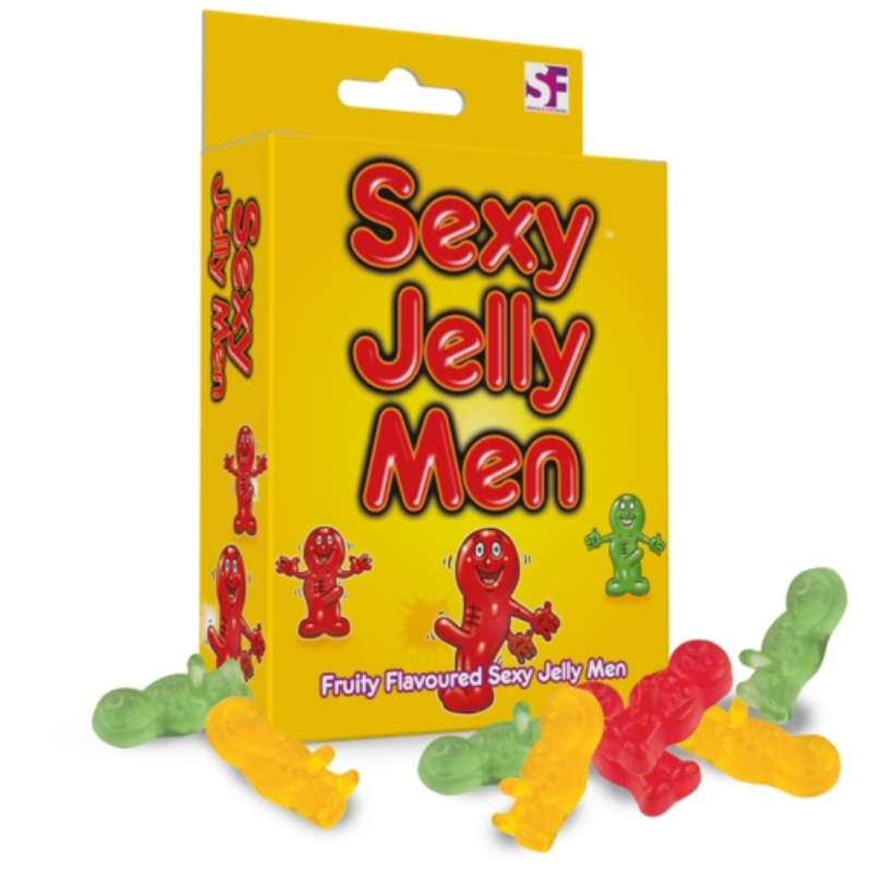 Gummy bears in the shape of excited men